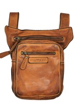 HillBurry Leather bags - HillBurry belt bag - leg bag washed leather brown  cognac