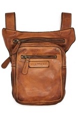 HillBurry Leather bags - HillBurry belt bag - leg bag washed leather brown  cognac