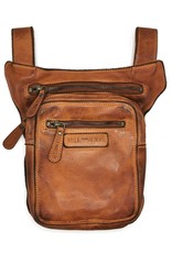 HillBurry Leren tassen - Hillburry riemtas - beentas van gewassen leer cognac