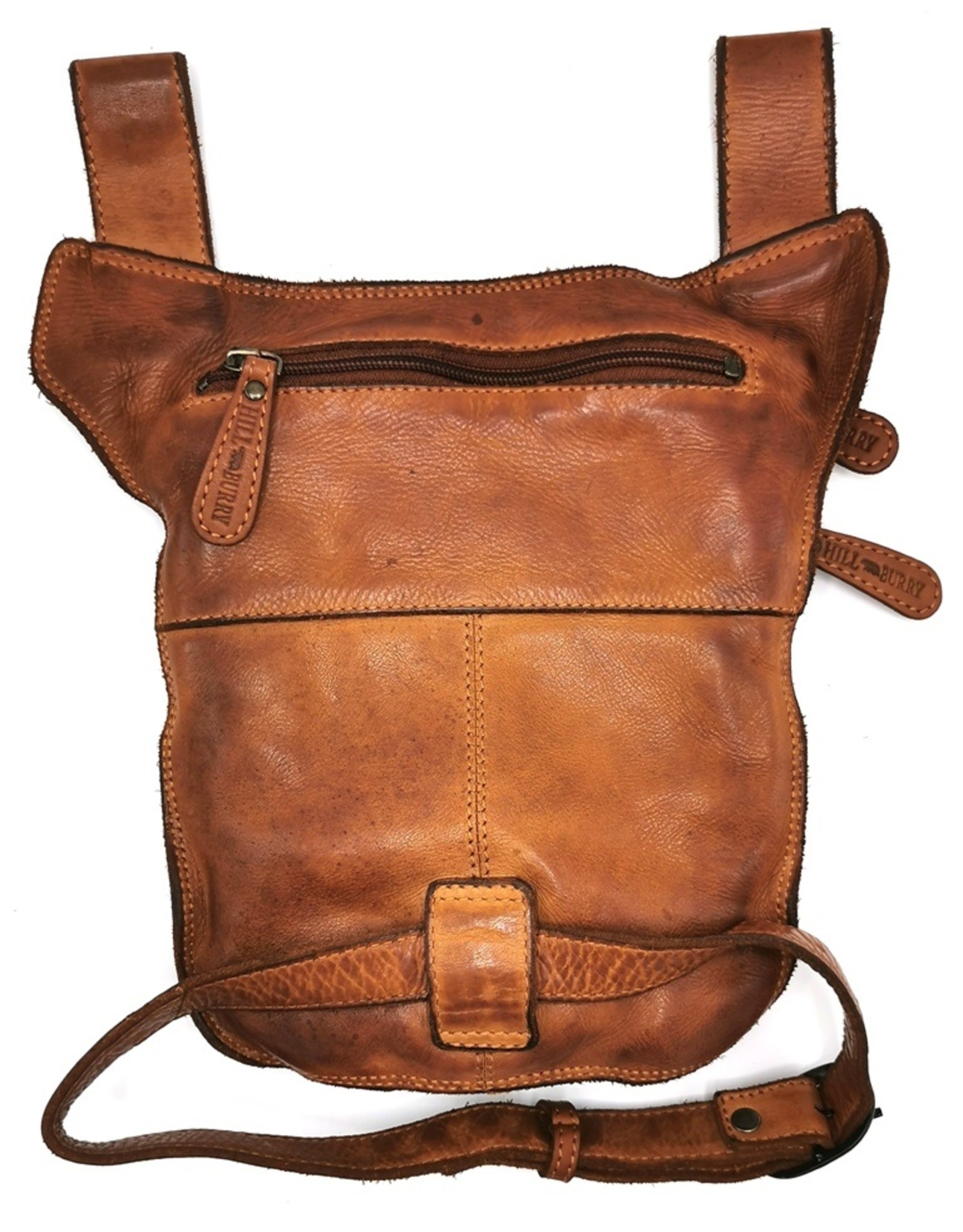 HillBurry Leather bags - HillBurry belt bag - leg bag washed leather brown  cognac