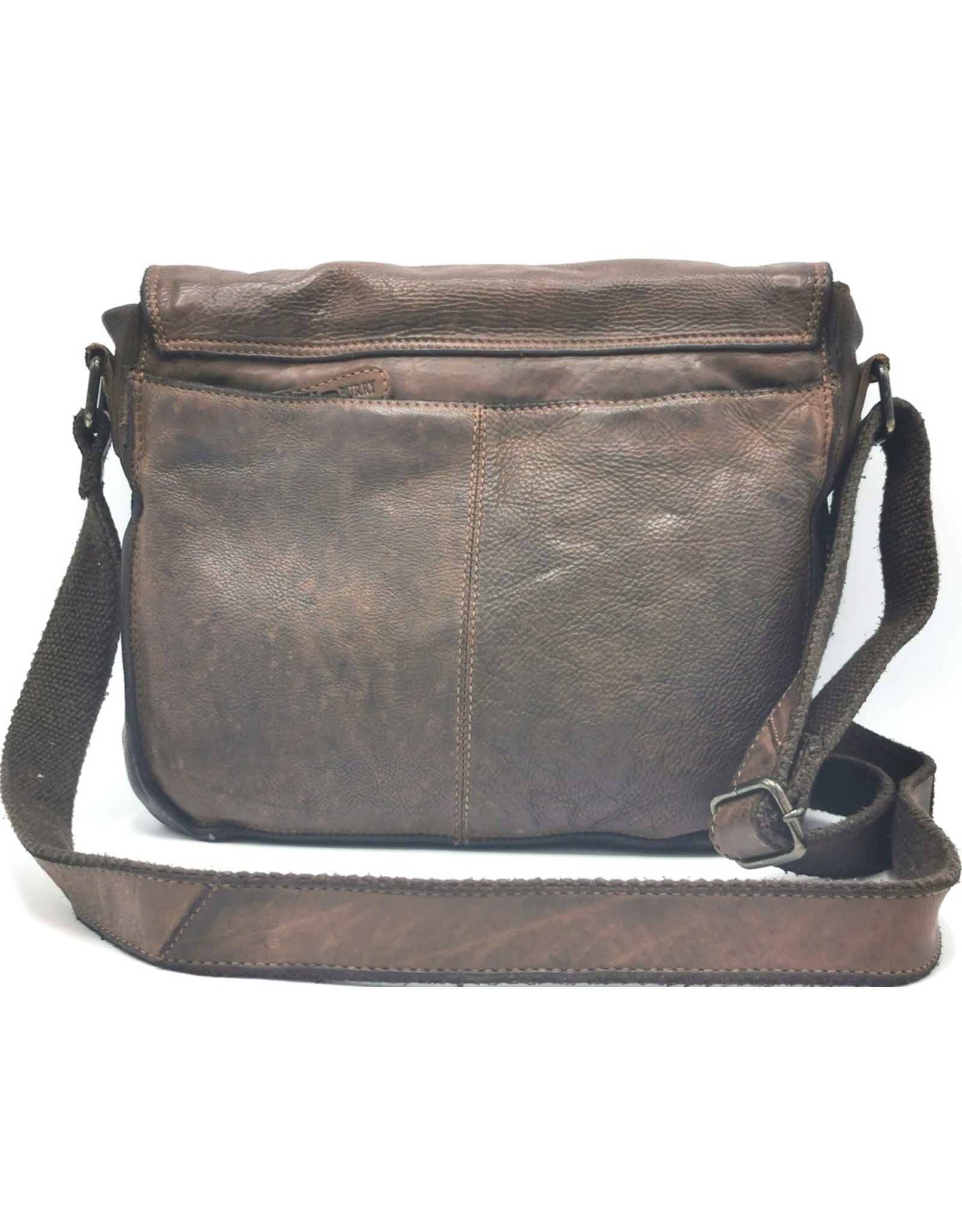 HillBurry Leather Shoulder bags  Leather crossbody bags - HillBurry Leather School bag Washed Leather brown