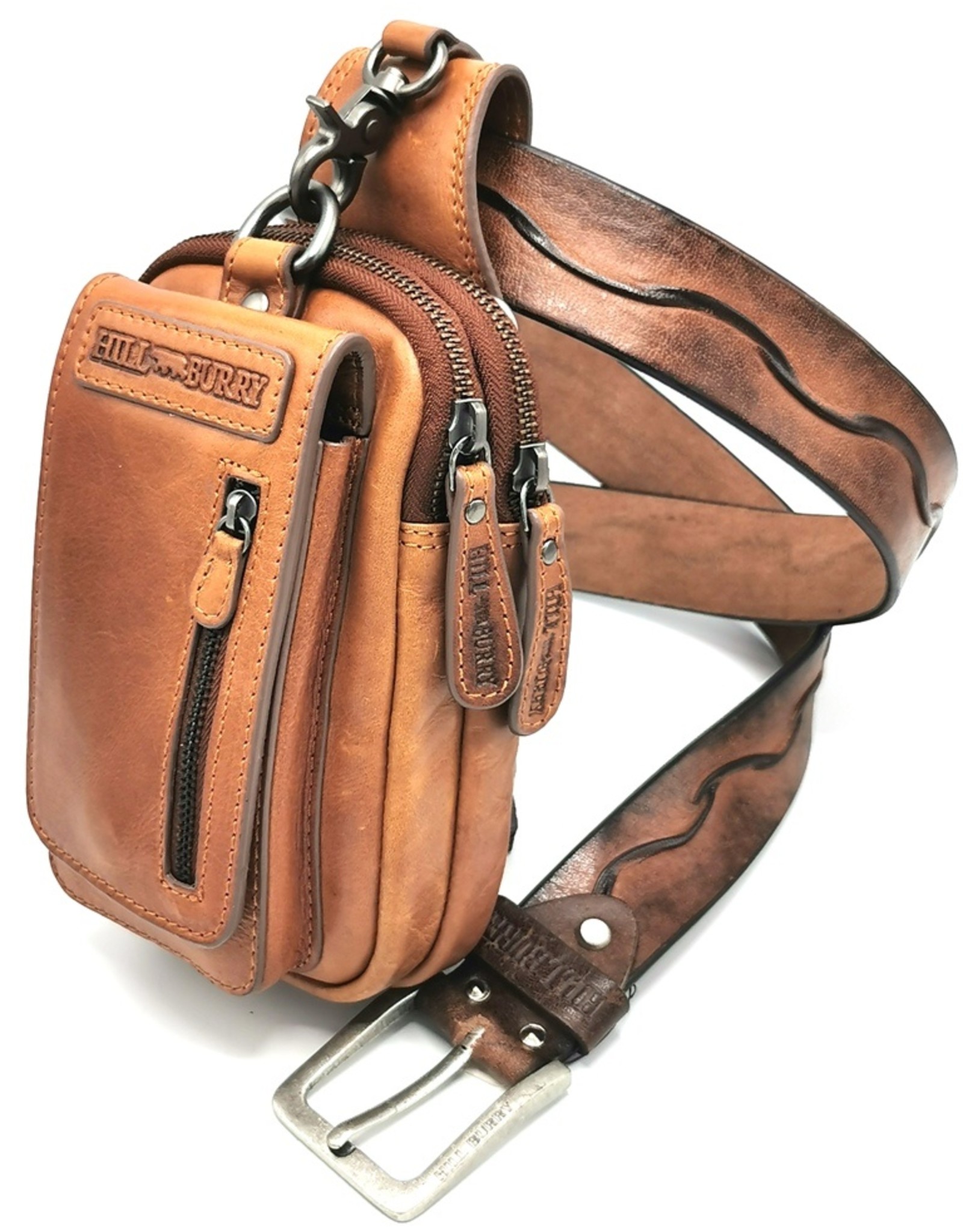 HillBurry Leather bags - HillBurry  Leather Shoulder bag-belt bag  cognac