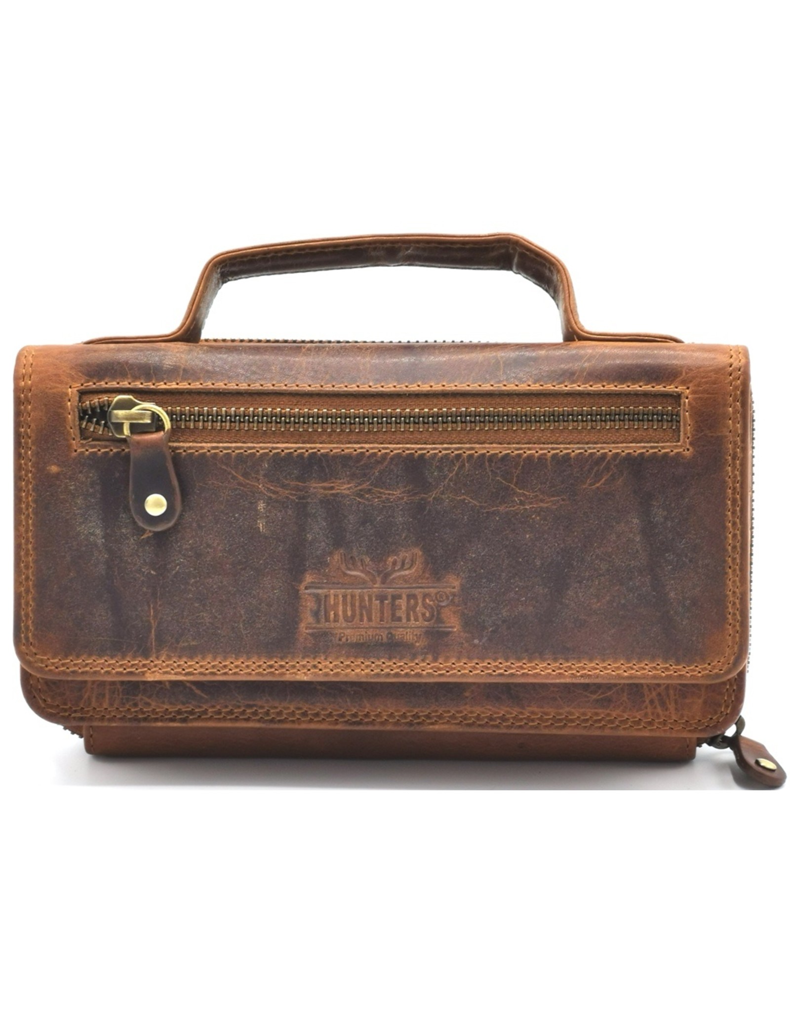 Hunters Leather Festival bags, waist bags and belt bags - Hunters Leather Organizer bag cognac
