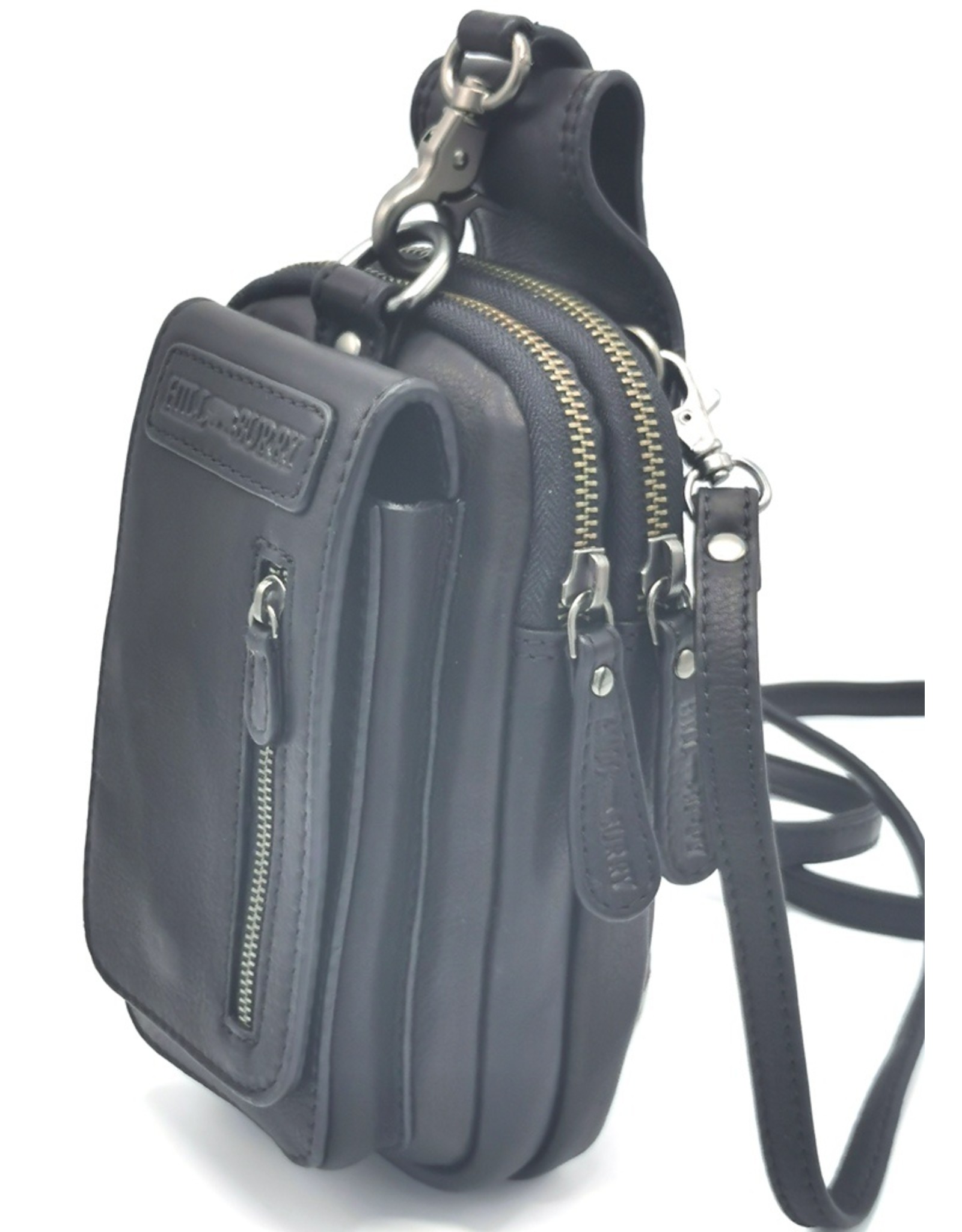 HillBurry Leather bags - HillBurry  Leather Shoulder bag-belt bag  black