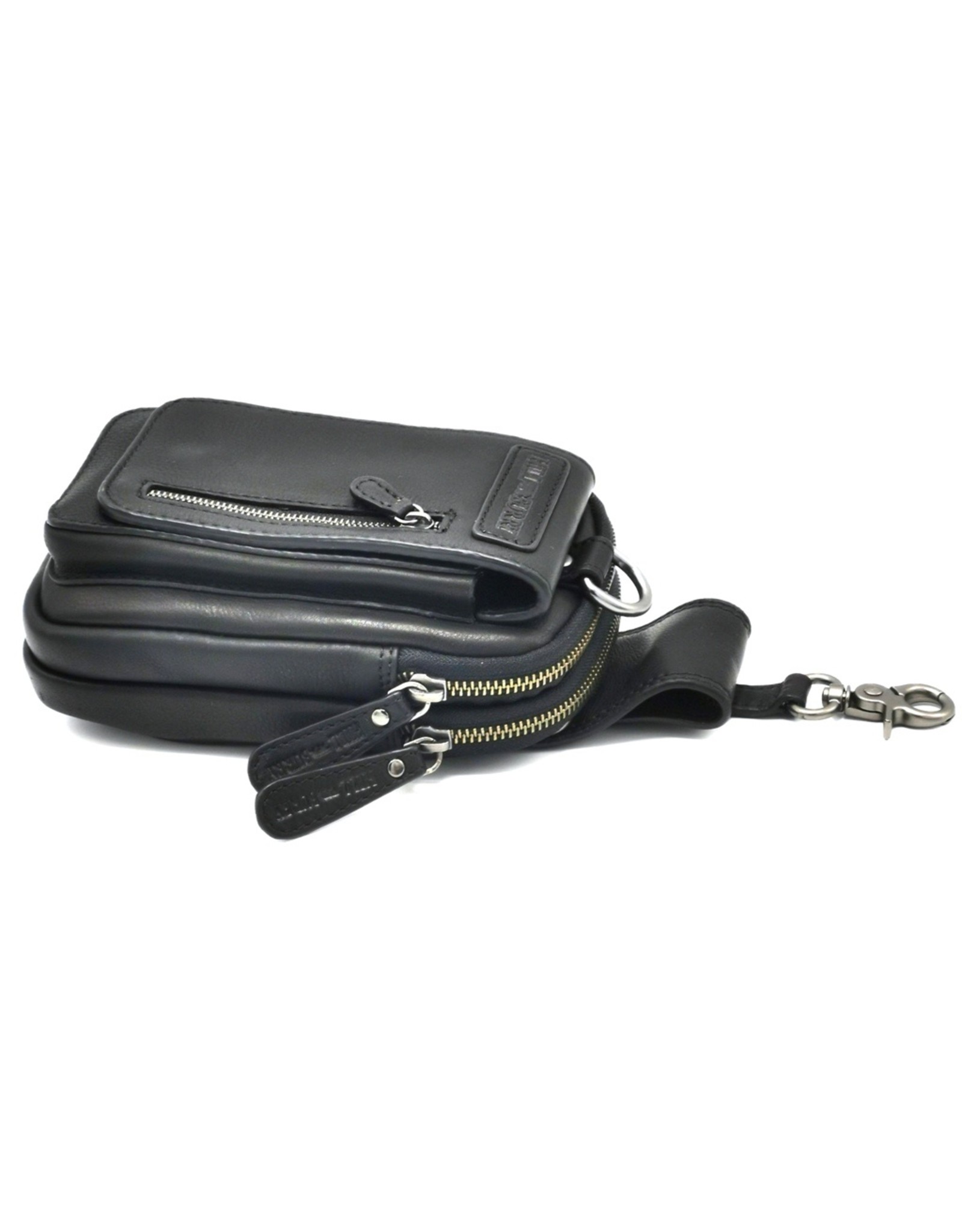 HillBurry Leather bags - HillBurry  Leather Shoulder bag-belt bag  black