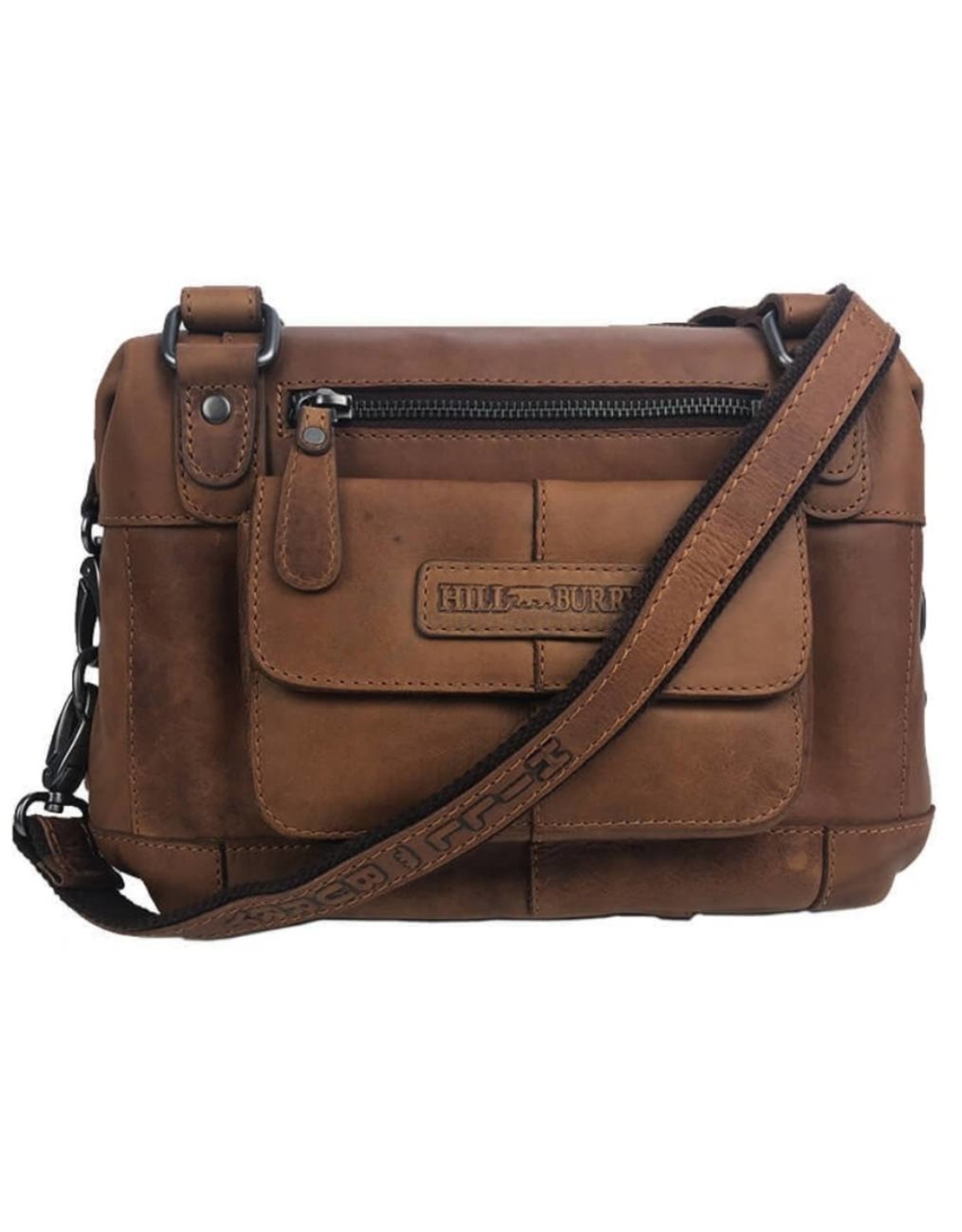 HillBurry Leather Shoulder bags  Leather crossbody bags - HillBurry Leather shoulder bag with long handles brown