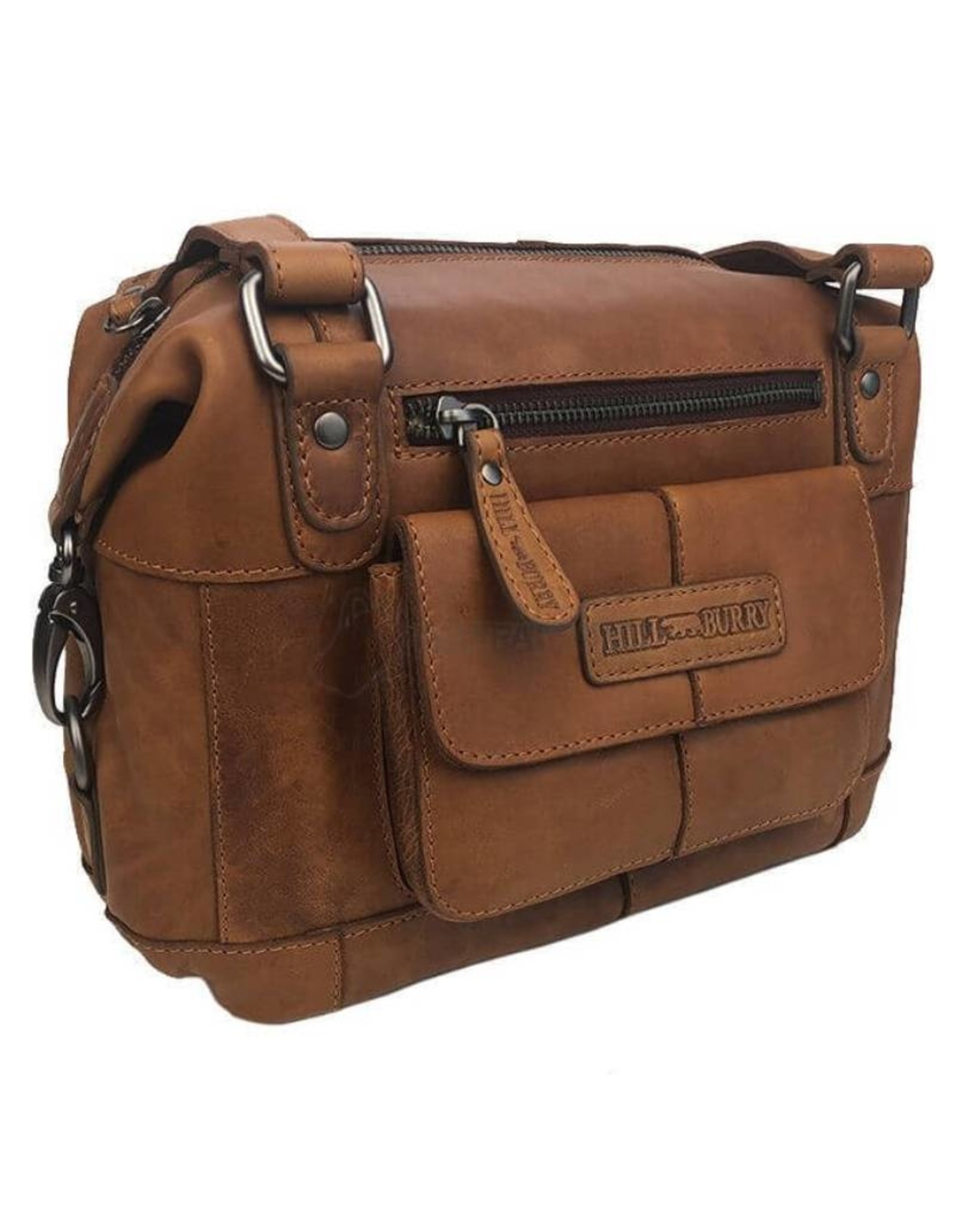 HillBurry Leather Shoulder bags  Leather crossbody bags - HillBurry Leather shoulder bag with long handles brown