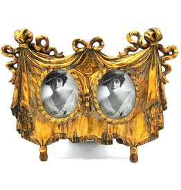 Trukado Double photo frame 1920s style gold colored