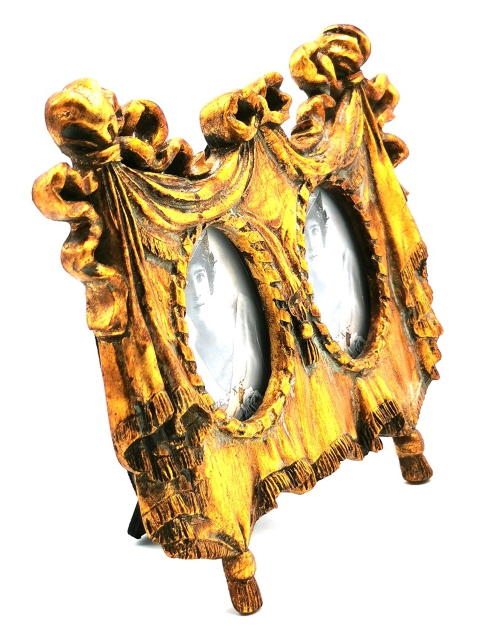 Trukado Miscellaneous - Double photo frame 1920s style gold colored