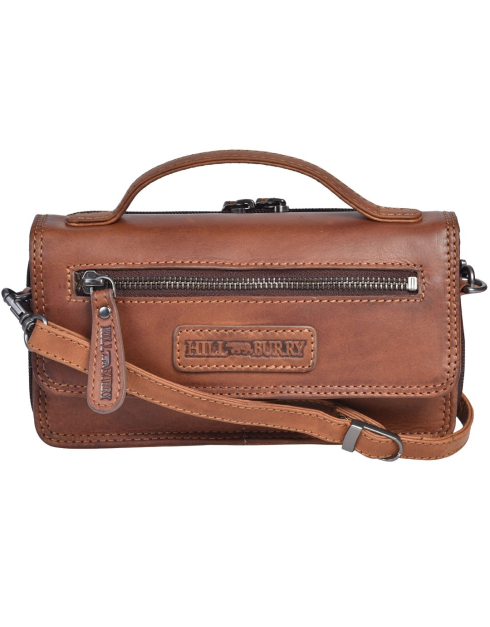 HillBurry Leren tassen -    HillBurry Leren Organizer tasje (cognac)