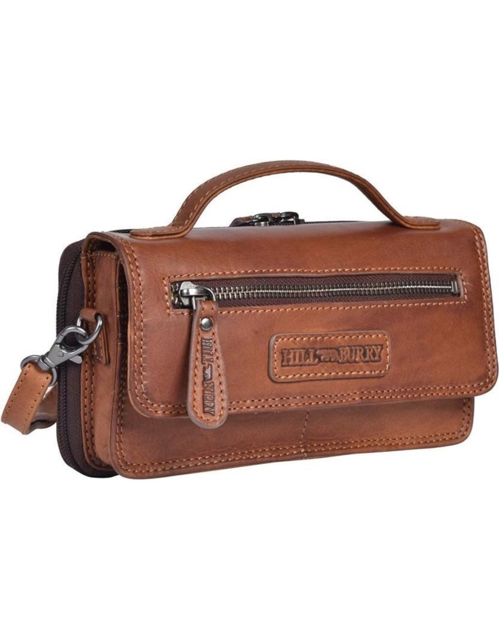 HillBurry Leren tassen -    HillBurry Leren Organizer tasje (cognac)