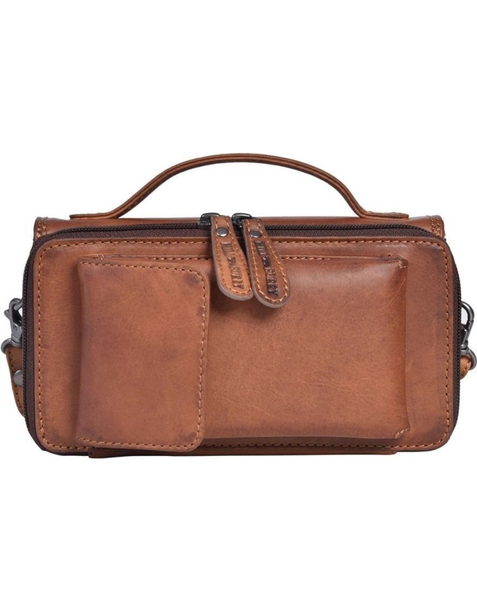 HillBurry Leren tassen -    HillBurry Leren Organizer tasje (cognac)