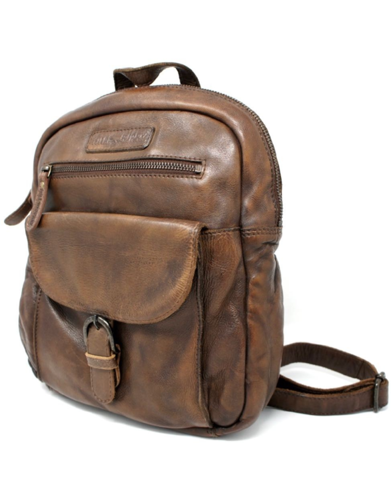 HillBurry Leather backpacks  and leather shoppers -   HillBurry Backpack Washed Leather brown