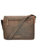 HillBurry Leren tassen - HillBurry Leren Laptoptas-werktas buffelleer 15,6"