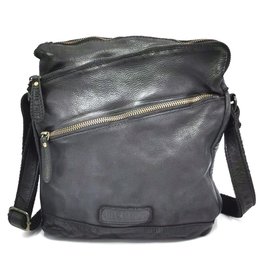 HillBurry HillBurry Smart Crossbody Bag Washed Leather Black