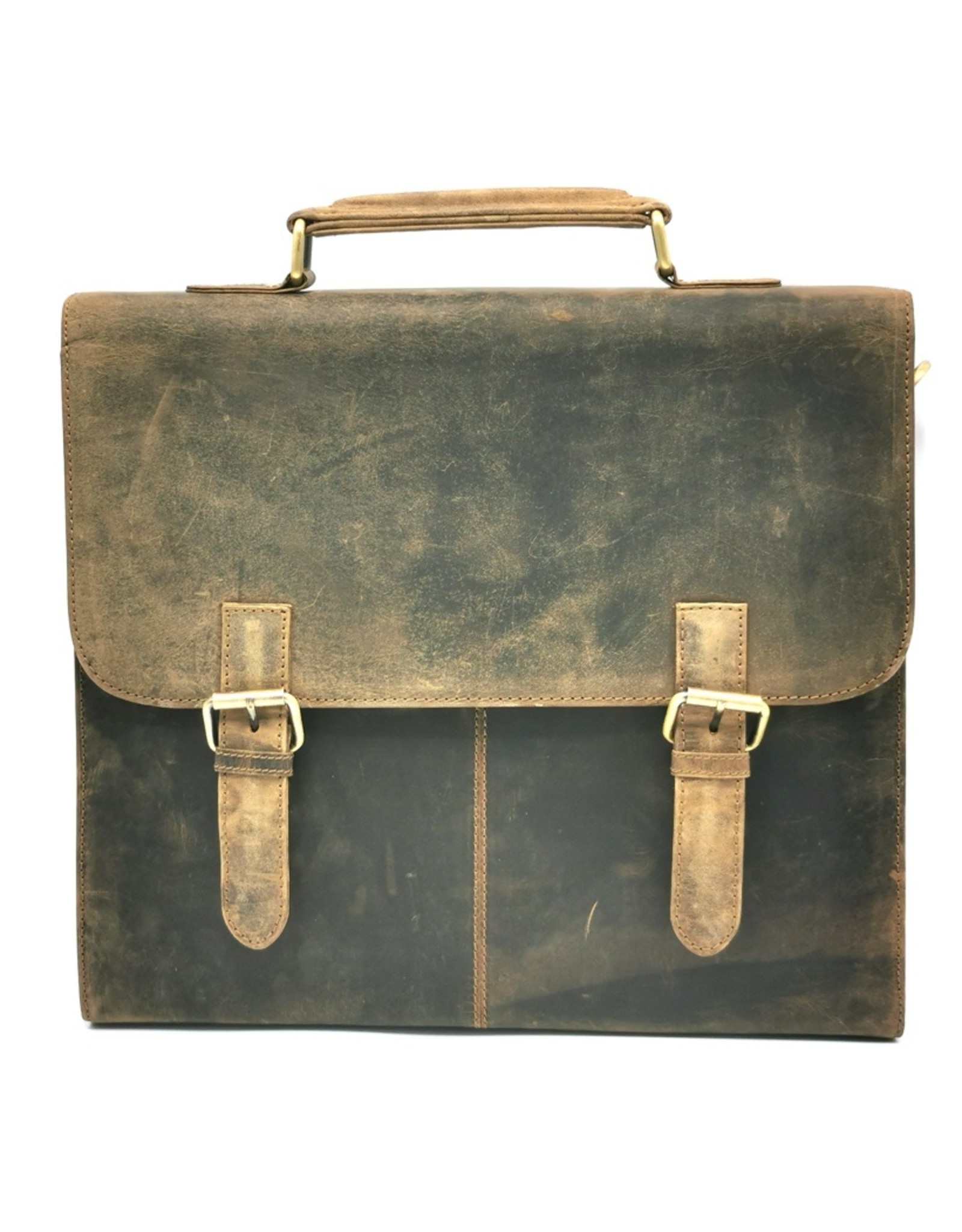 Trukado Leren tassen - Vintage Schooltas buffelleer - 818B