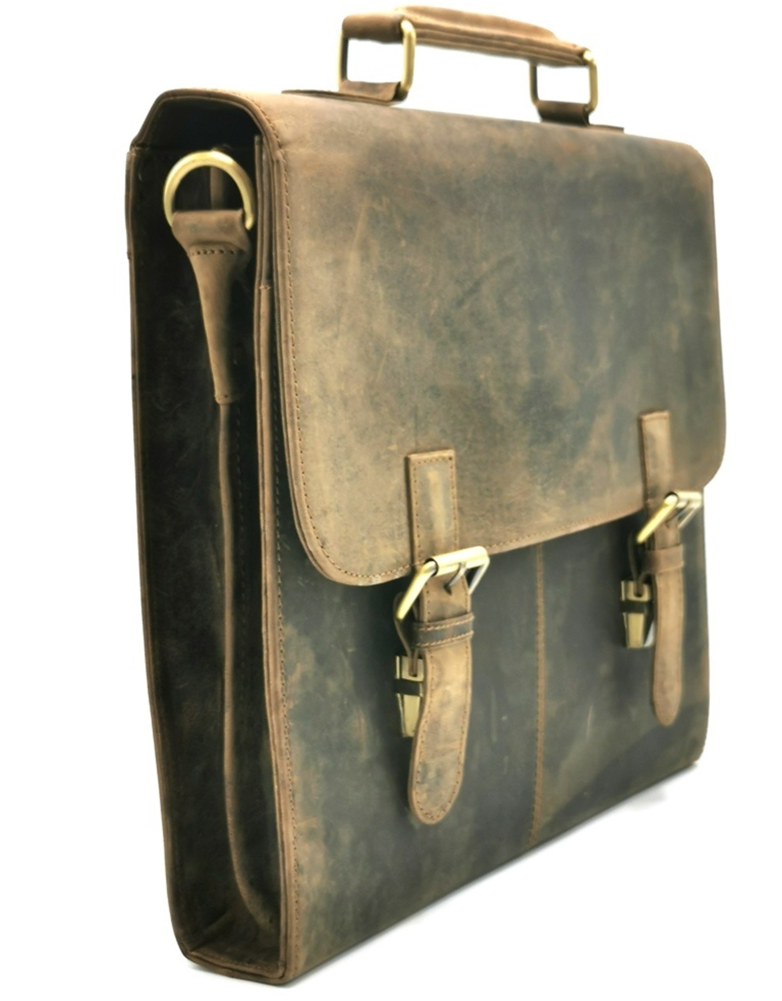 Trukado Leren tassen - Vintage Schooltas buffelleer - 818B