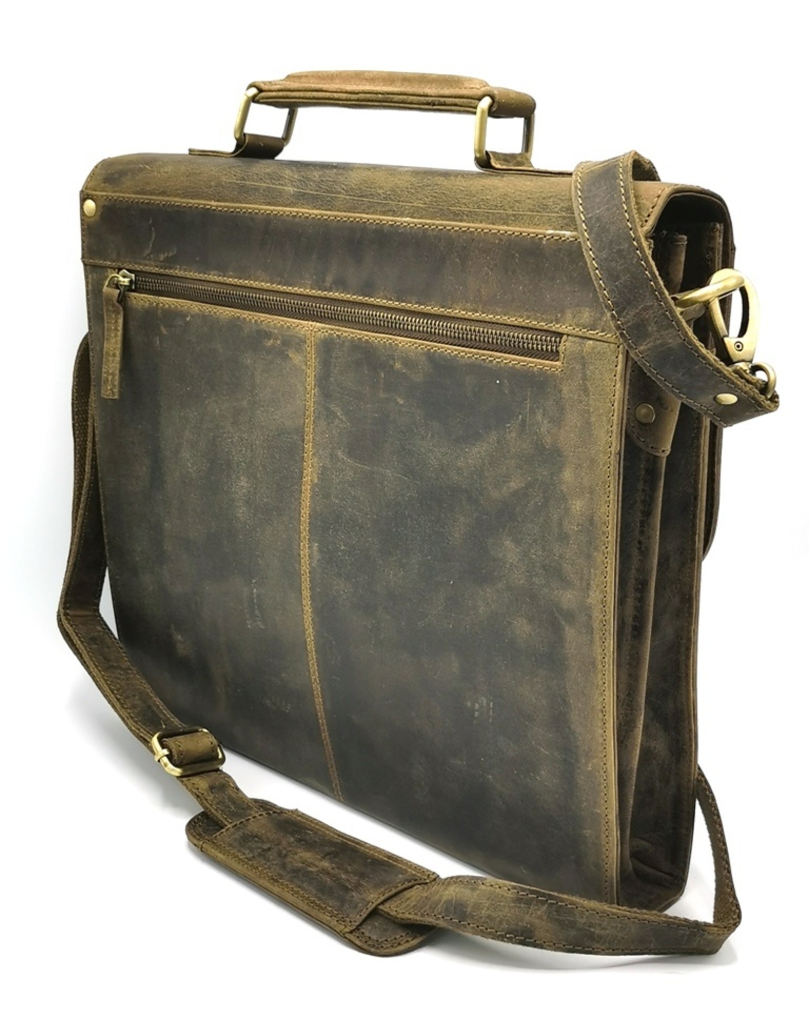 Trukado Leren tassen - Vintage Schooltas buffelleer - 818B