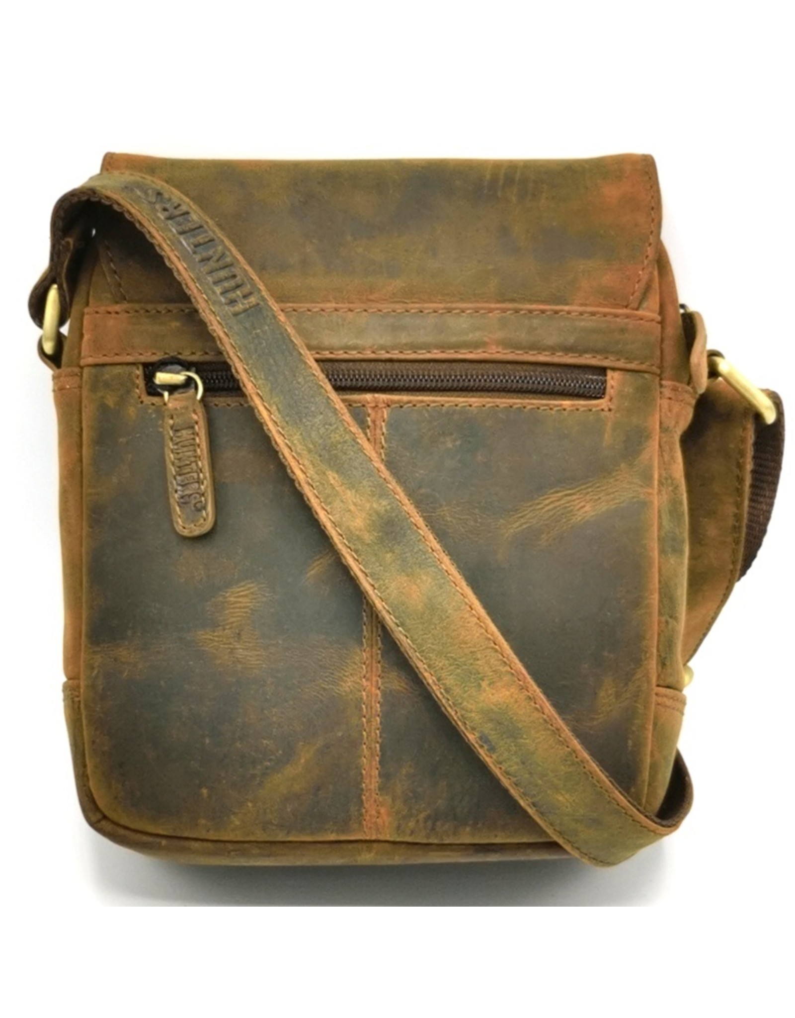Hunters Leren tassen - Hunters Schoudertas met omslag klein