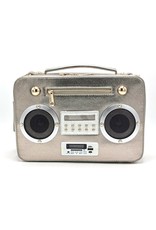 Magic Bags Fantasy tassen en portemonnees - Boombox Radio Handtas met Echte Radio zilver