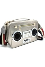 Magic Bags Fantasy tassen en portemonnees - Boombox Radio Handtas met Echte Radio zilver