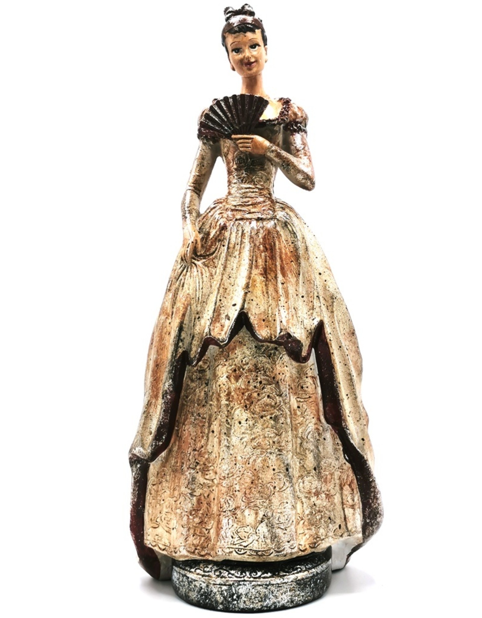 Baroque Collection Giftware & Lifestyle - Victorian Lady with fan vintage look statue 41cm