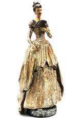 Baroque Collection Giftware & Lifestyle - Victoriaanse Dame met waaier vintage look beeld 41cm