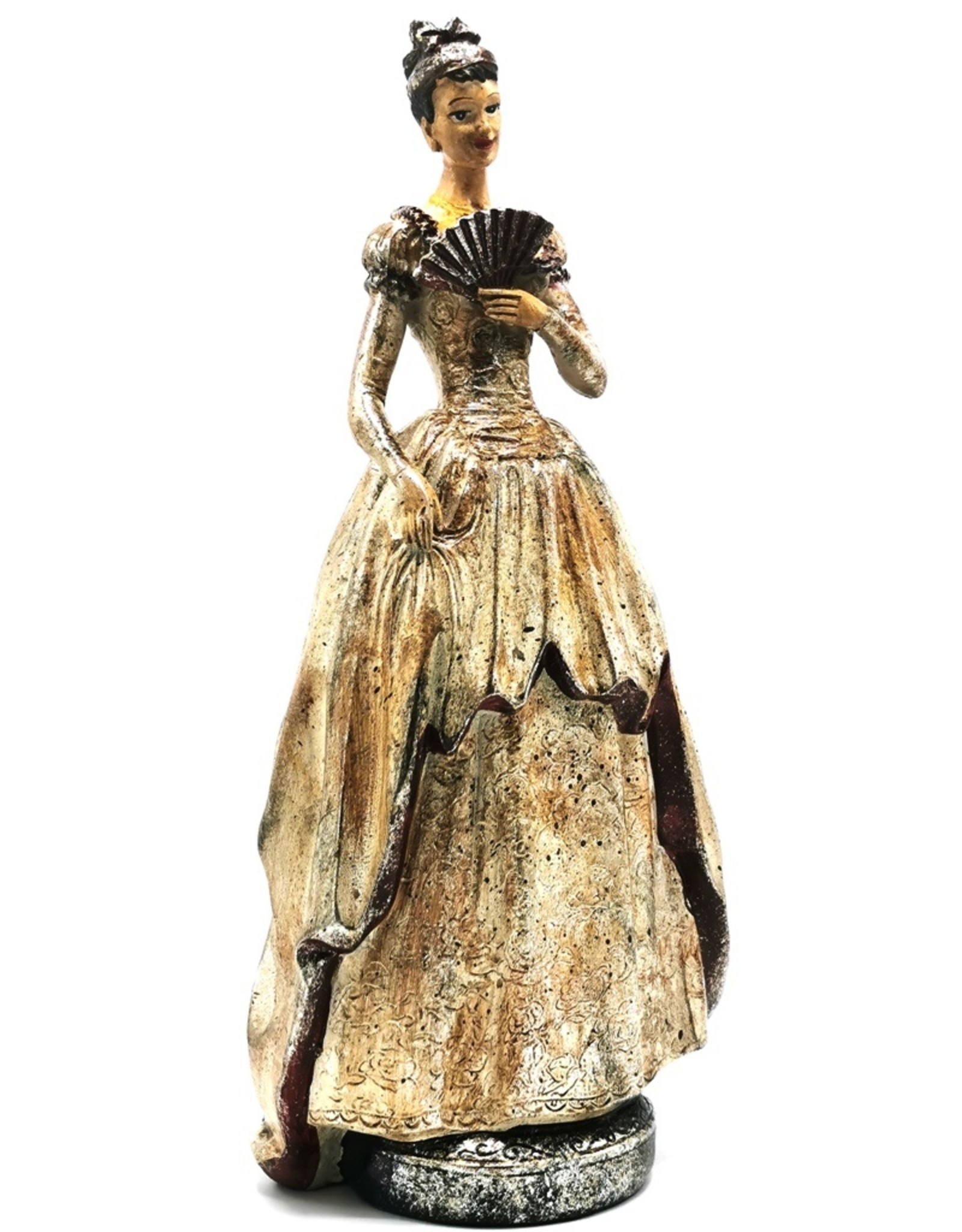 Baroque Collection Giftware & Lifestyle - Victorian Lady with fan vintage look statue 41cm