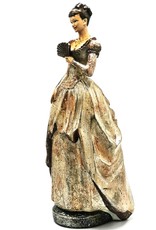 Baroque Collection Giftware & Lifestyle - Victorian Lady with fan vintage look statue 41cm