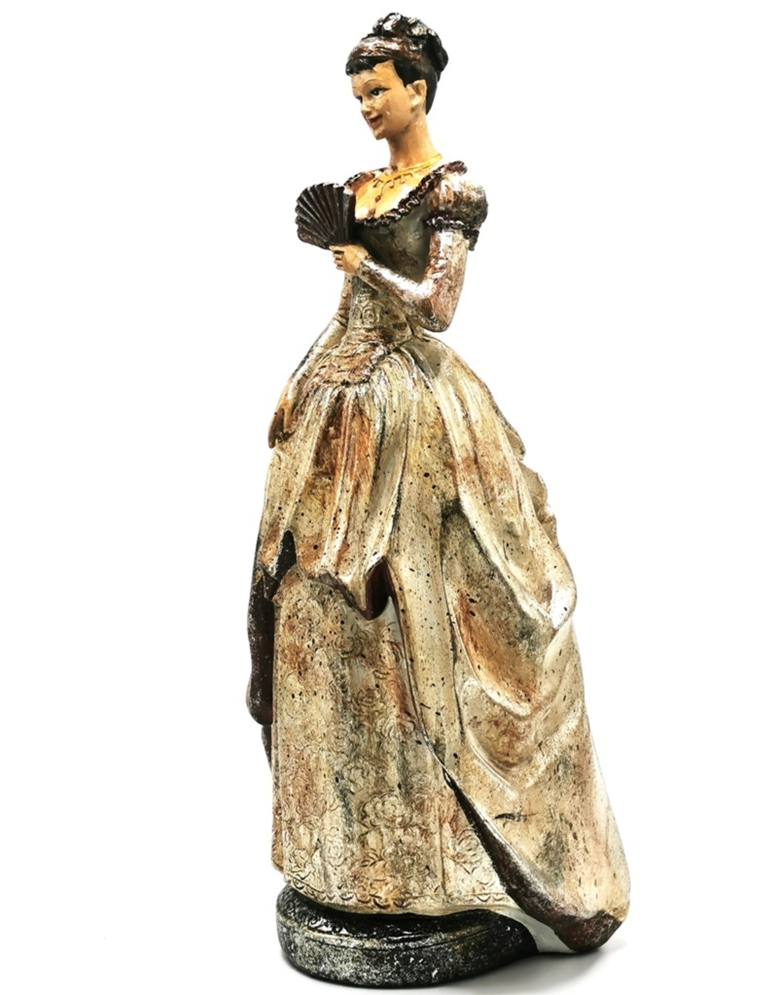 Baroque Collection Giftware & Lifestyle - Victorian Lady with fan vintage look statue 41cm