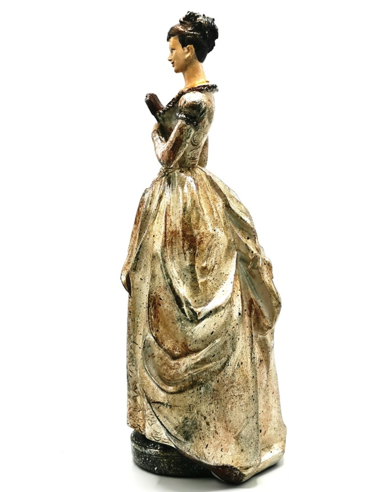 Baroque Collection Giftware & Lifestyle - Victorian Lady with fan vintage look statue 41cm