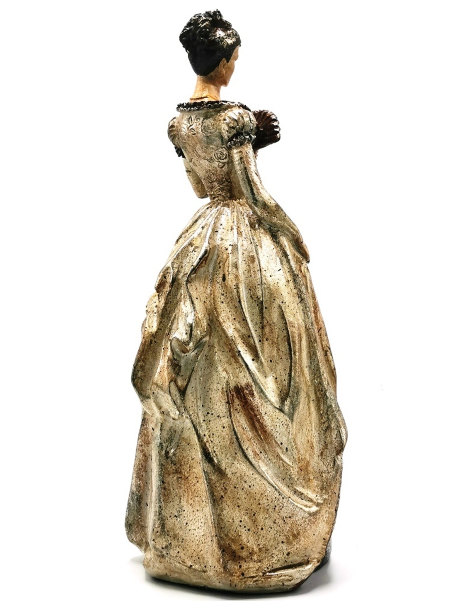 Baroque Collection Giftware & Lifestyle - Victorian Lady with fan vintage look statue 41cm