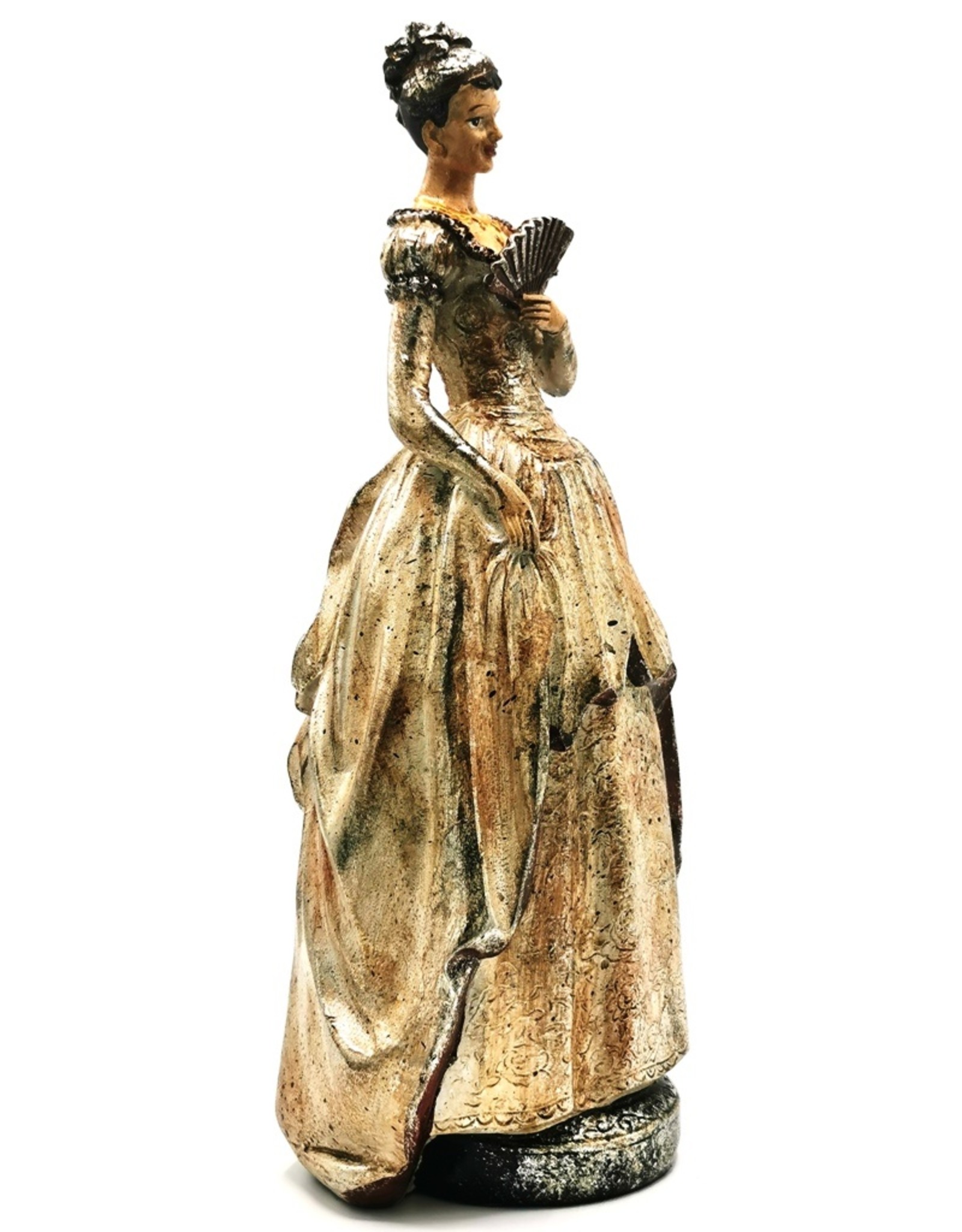 Baroque Collection Giftware & Lifestyle - Victorian Lady with fan vintage look statue 41cm