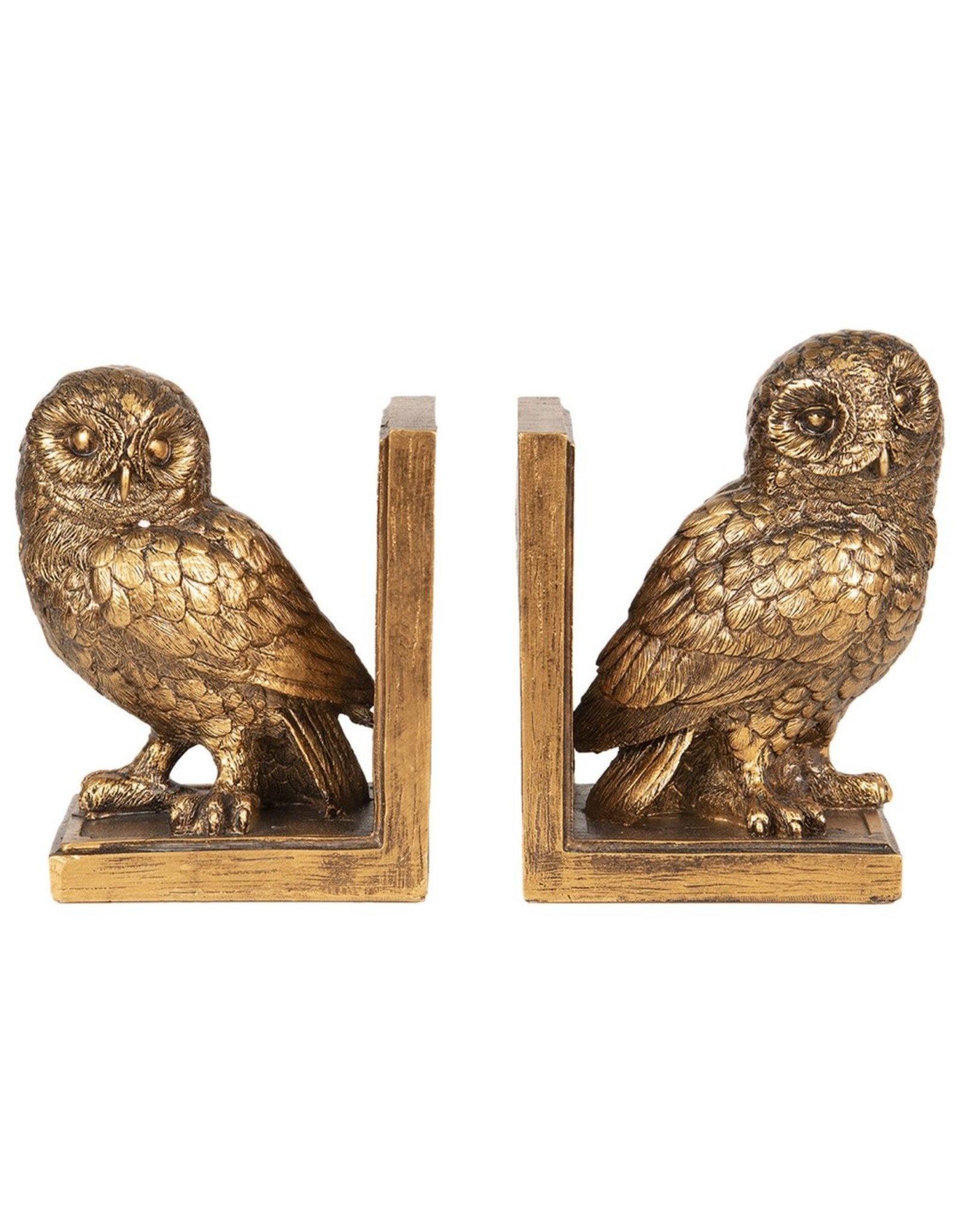 C&E Miscellaneous - Owl Bookends set of 2, gold colored