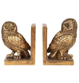 C&E Owl Bookends set of 2, gold colored