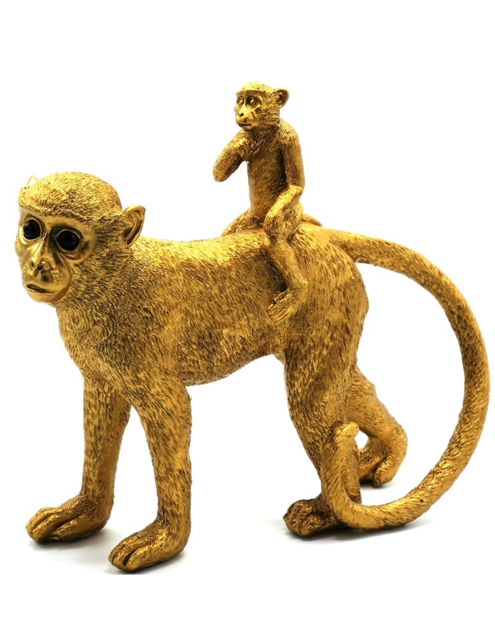 Trukado Giftware & Lifestyle - Golden Monkey with Baby on Back figurine 31cm
