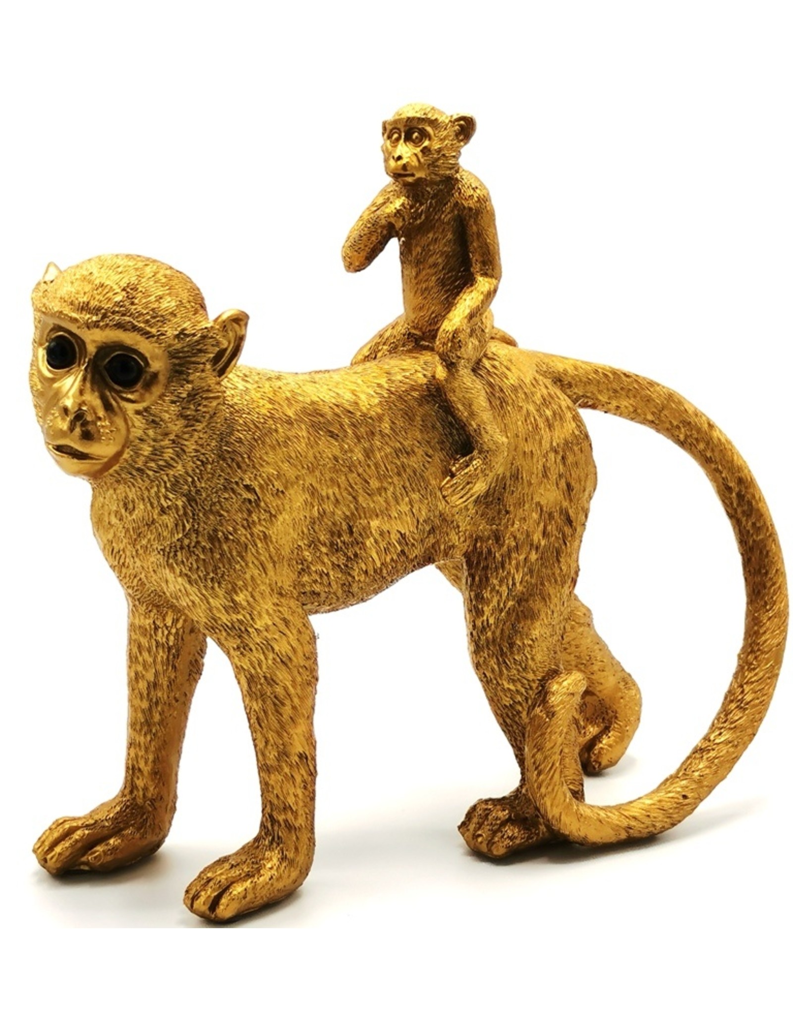 Trukado Giftware & Lifestyle - Golden Monkey with Baby on Back figurine 31cm