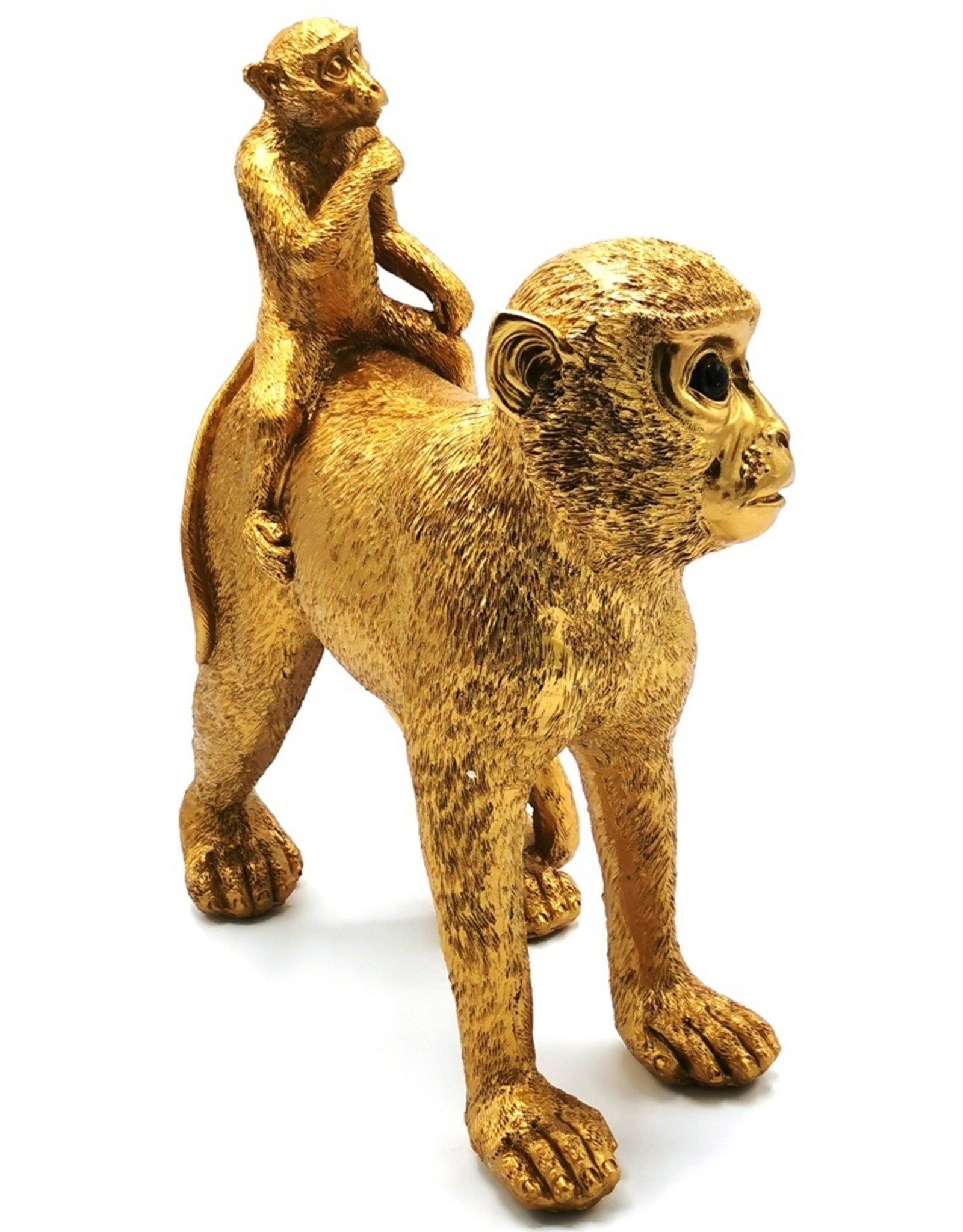 Trukado Giftware & Lifestyle - Golden Monkey with Baby on Back figurine 31cm