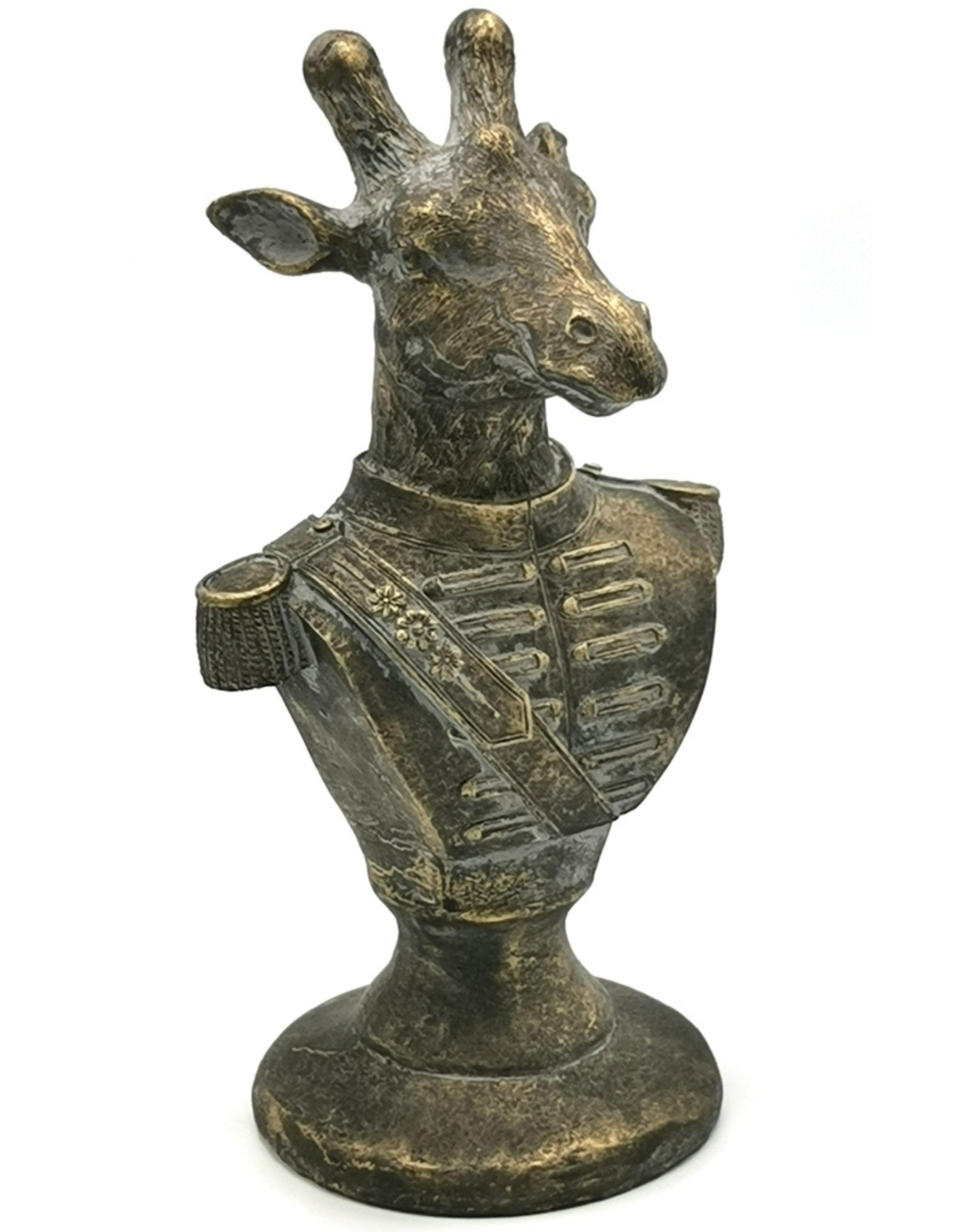 C&E Giftware & Lifestyle - Giraffe Officer bust 21cm antique look