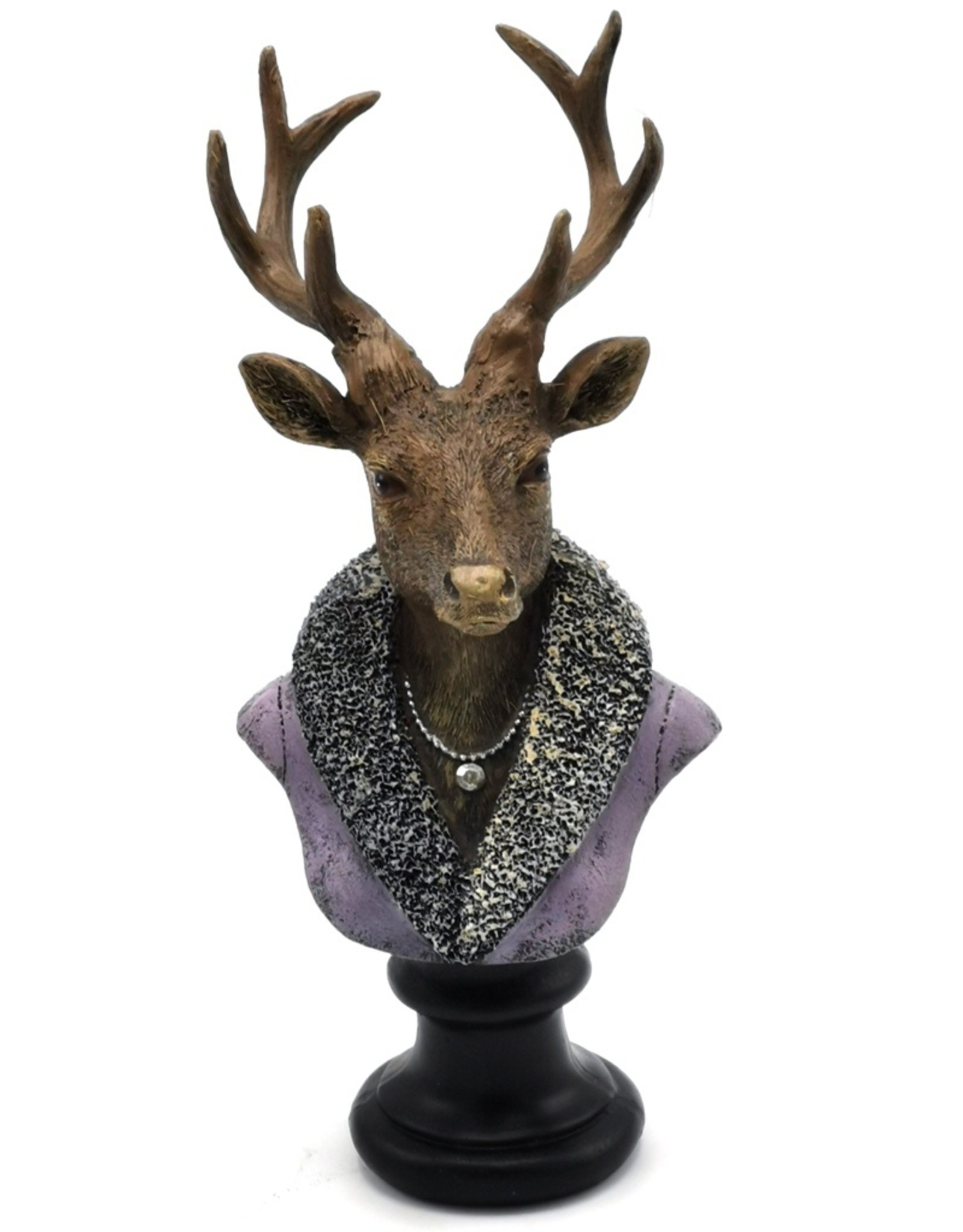 C&E Giftware & Lifestyle - Deer Bust dressed as Lady 21cm