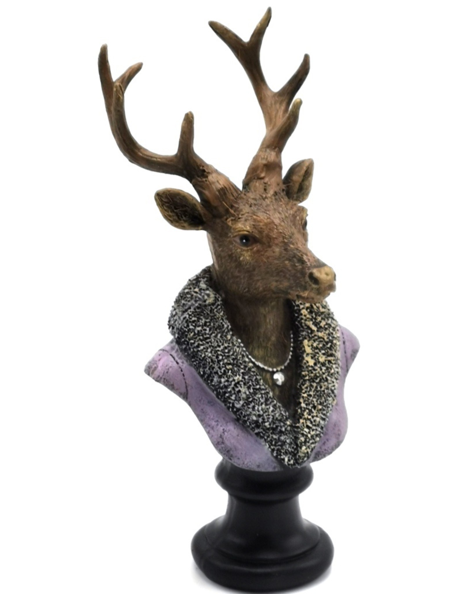 C&E Giftware & Lifestyle - Deer Bust dressed as Lady 21cm