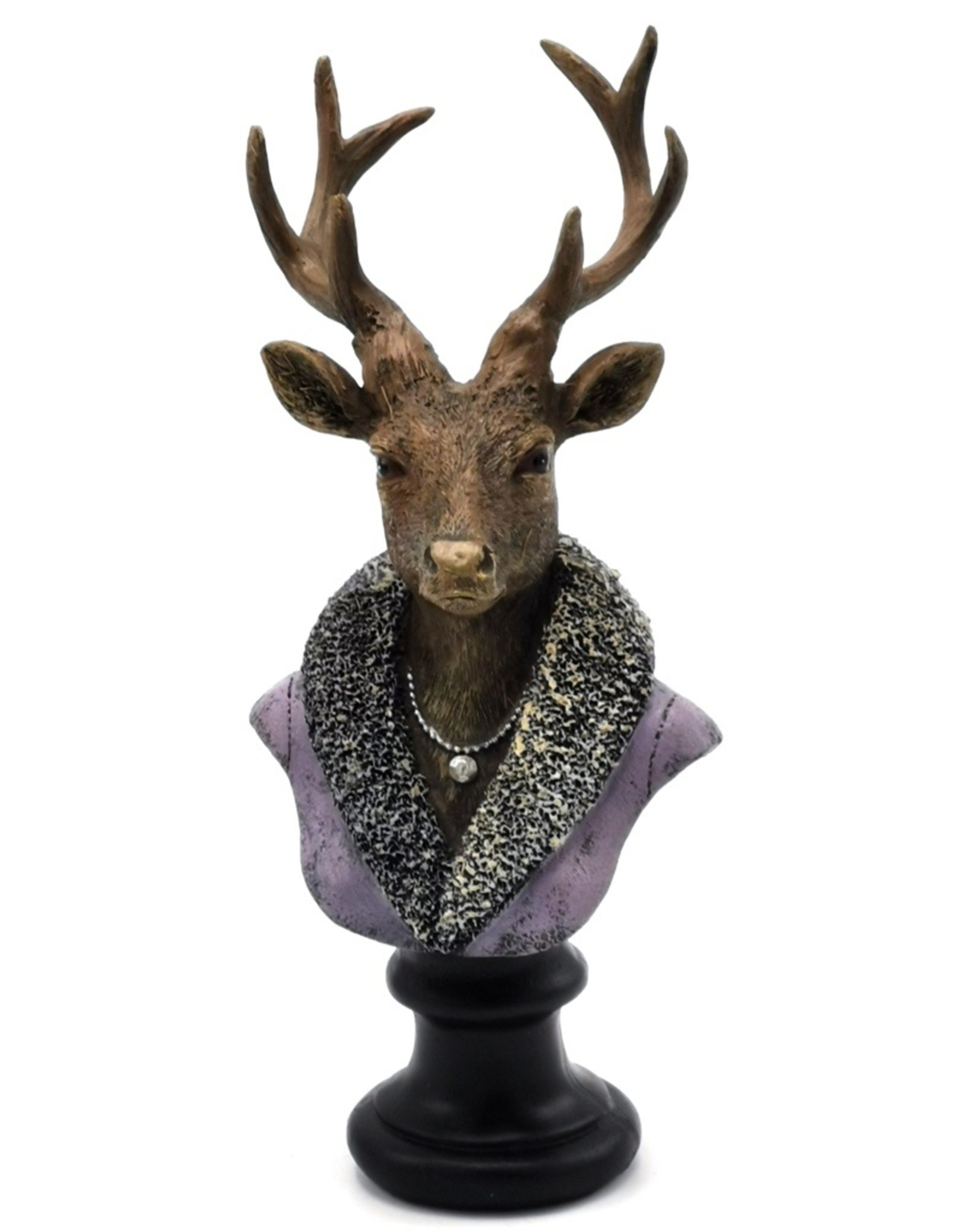 C&E Giftware & Lifestyle - Deer Bust dressed as Lady 21cm