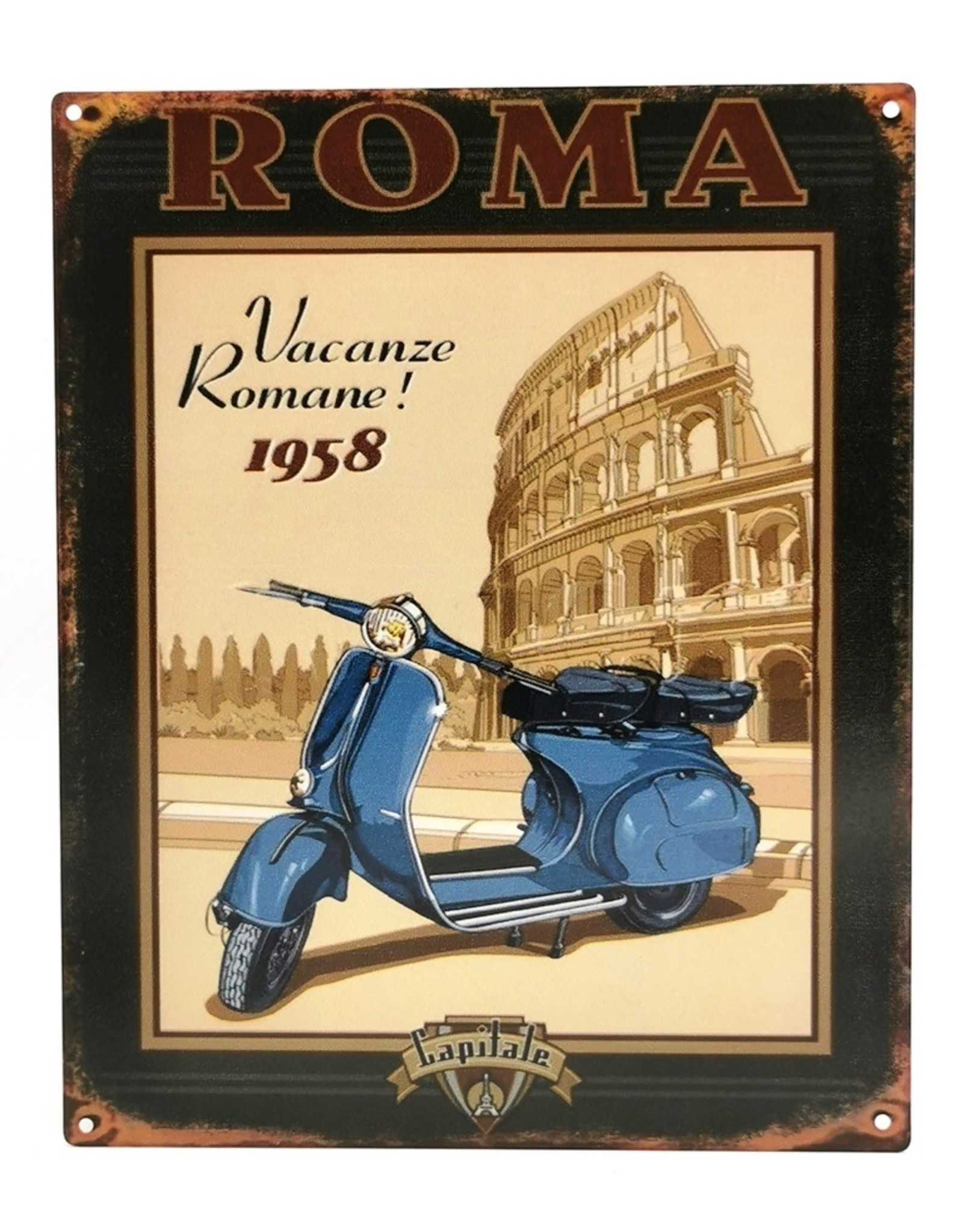 Trukado Miscellaneous - Vakantie in Rome metalen vintage bord