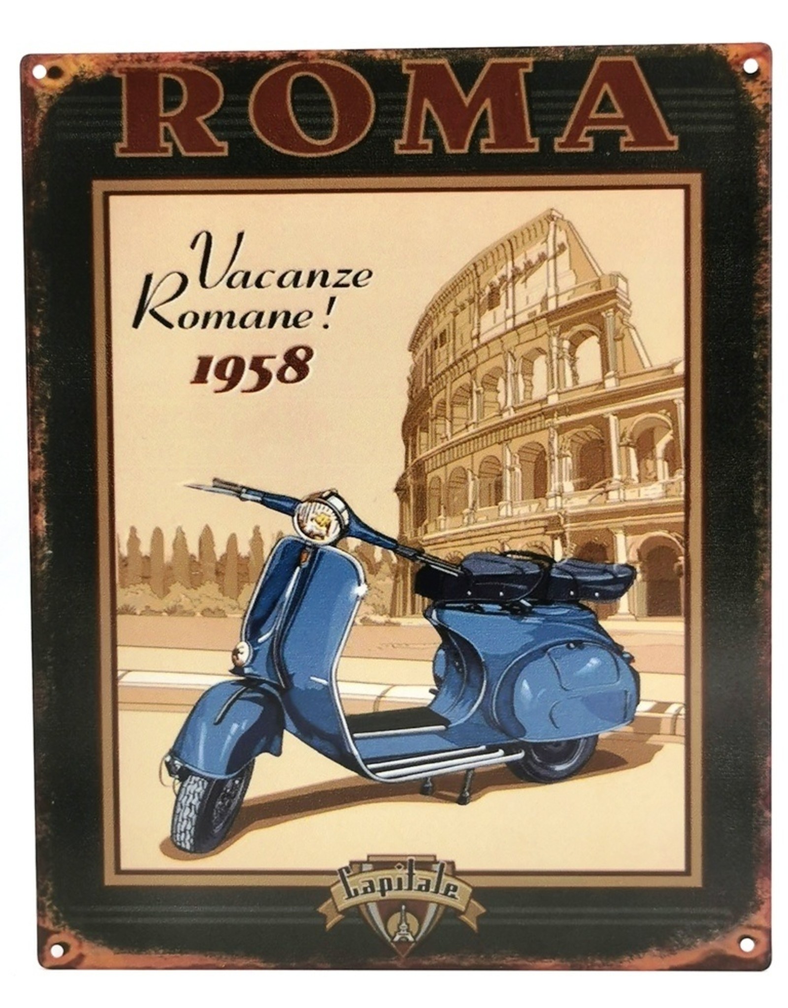 Trukado Miscellaneous - Holidays in Rome metal vintage plaque