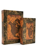 Trukado Miscellaneous - Storage book Antique look Atlas North America - set of 2