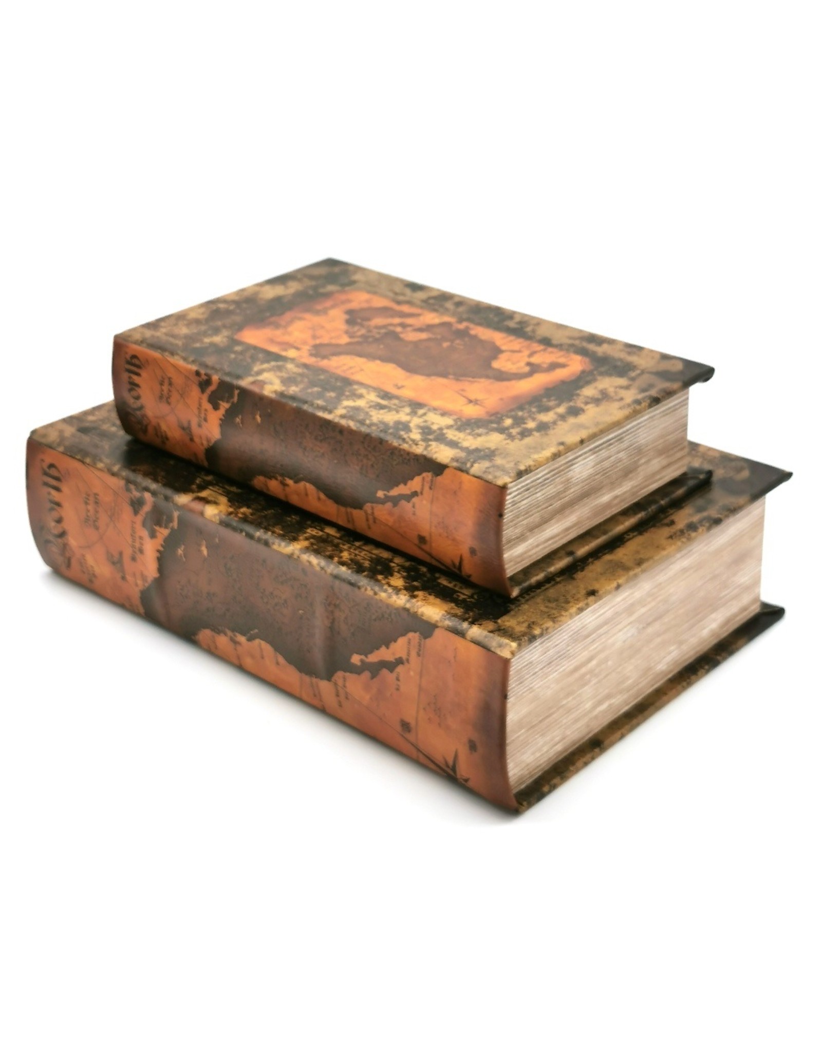 Trukado Miscellaneous - Storage book Antique look Atlas North America - set of 2
