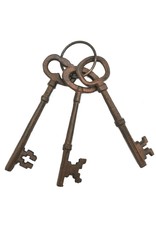 Trukado Giftware & Lifestyle - Antique look keys set 3 pieces  -XL- cast iron