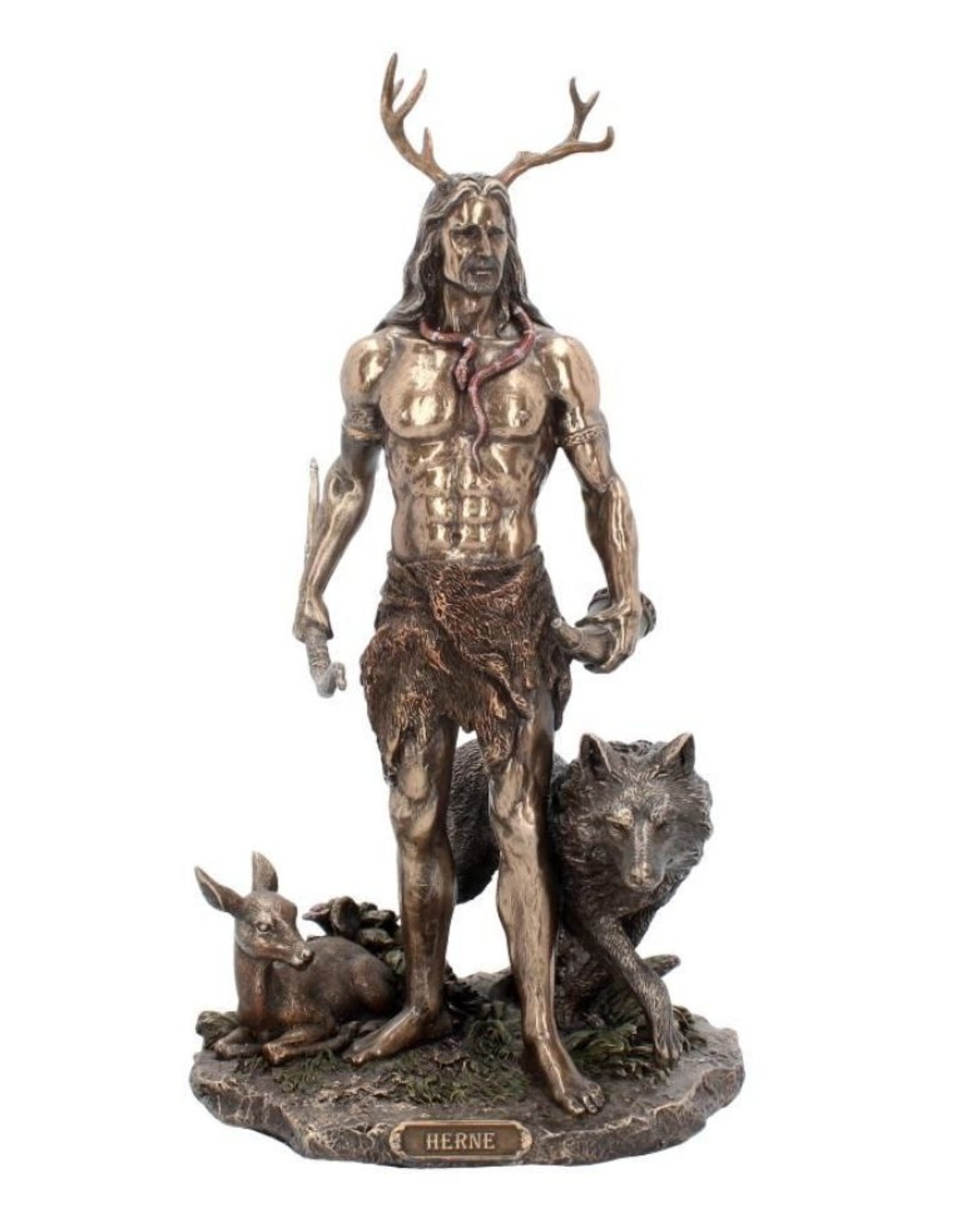 Veronese Design Giftware & Lifestyle - Herne and Animals Folklore Bronzed Figurine 30cm