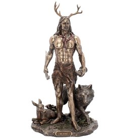 Veronese Design Herne and Animals Folklore Bronzed Figurine 30cm