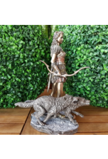 Veronese Design Giftware & Lifestyle - Skadi Nordic Goddess of Winter Bronzed statue 27.5cm